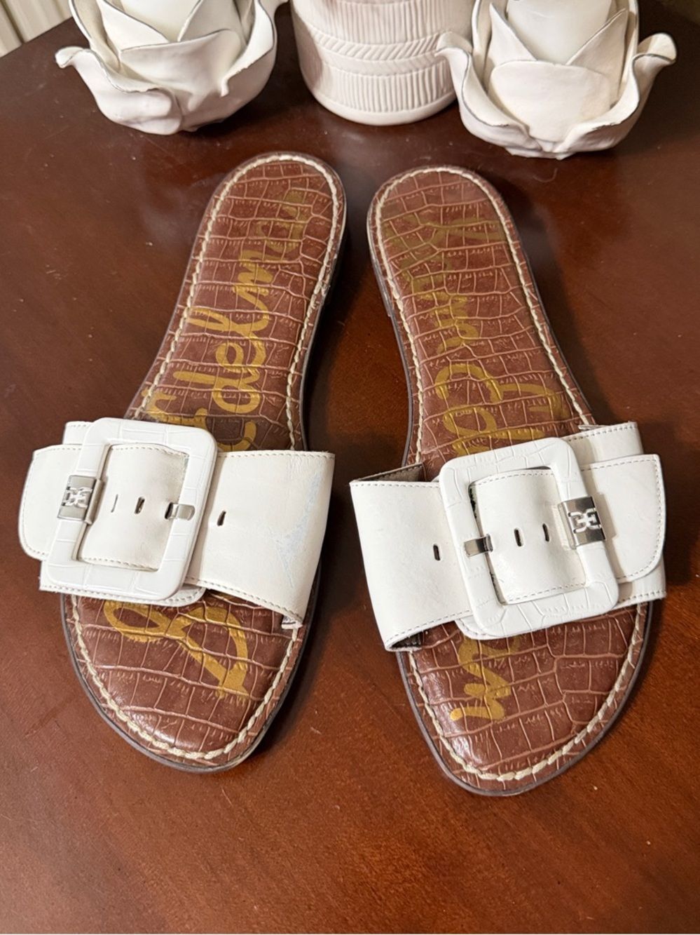 Sam Edelman Slide Mules Size 9 Sandals White